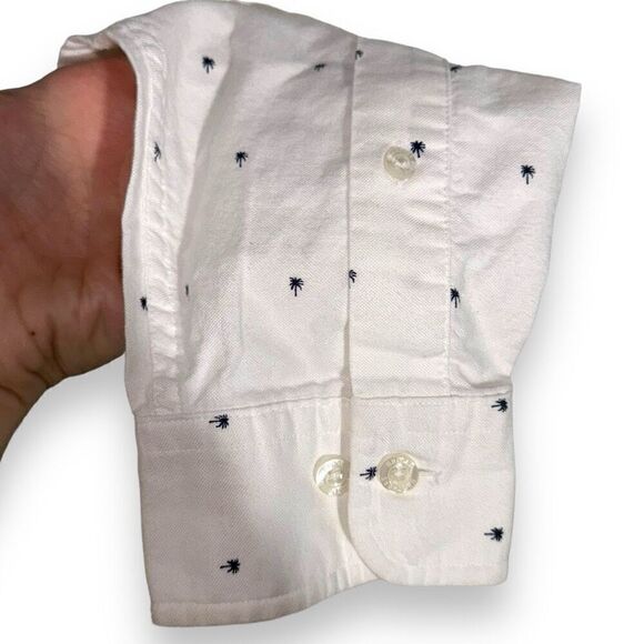 Brooks Brothers White Micro Palm Print Regent Oxford Shirt M - Picture 3 of 8
